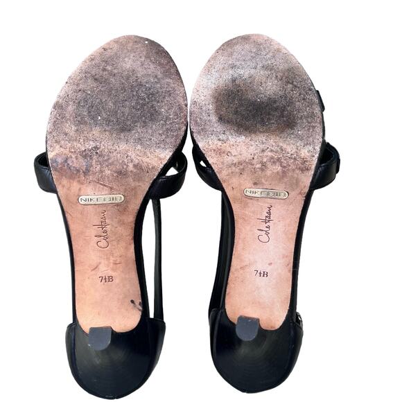 COLE HAAN Air‎ Soles D'Orsay Black Strappy Heels Stiletto 7.5 B (S437) - Picture 6 of 6